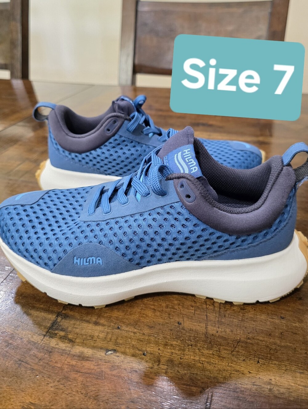 HILMA The Everywhere Fit Three Blue Mesh Athletic Sneakers - Size 7